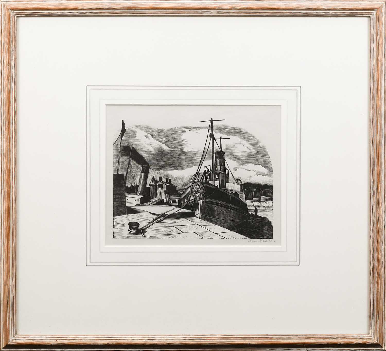 Φ John Nash RA (1893-1977) The Two Tugs Signed John Nash (in pencil) Wood engraving, for The - Image 2 of 4