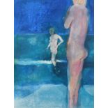 Φ Larry Wakefield (1925–1997) Figures in the sea Signed L Wakefield (lower right) Watercolour