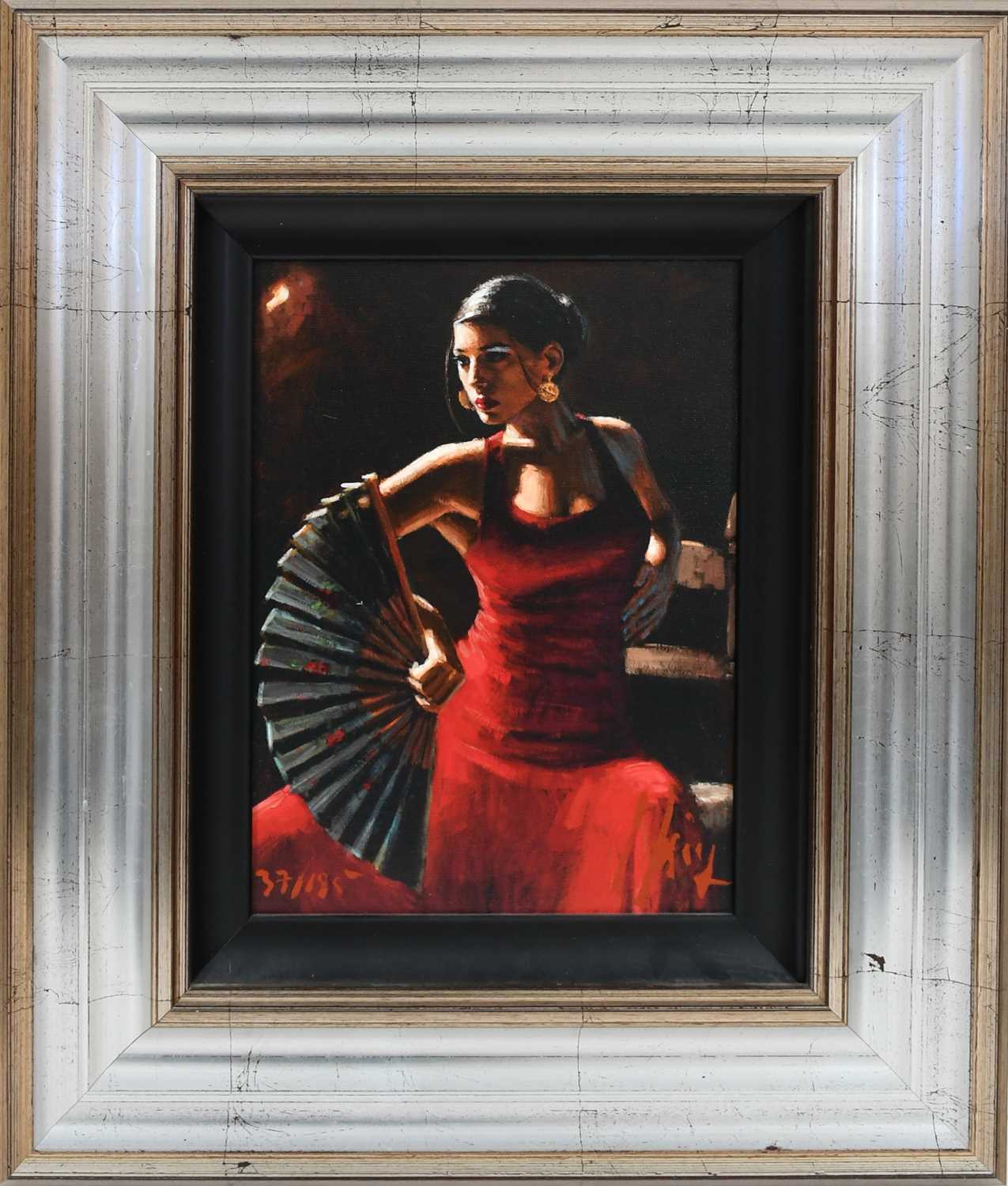 Fabian Perez (Argentinian b.1967) Celina con Abanico; Dancer in Red and white; Two, both signed F - Image 3 of 8