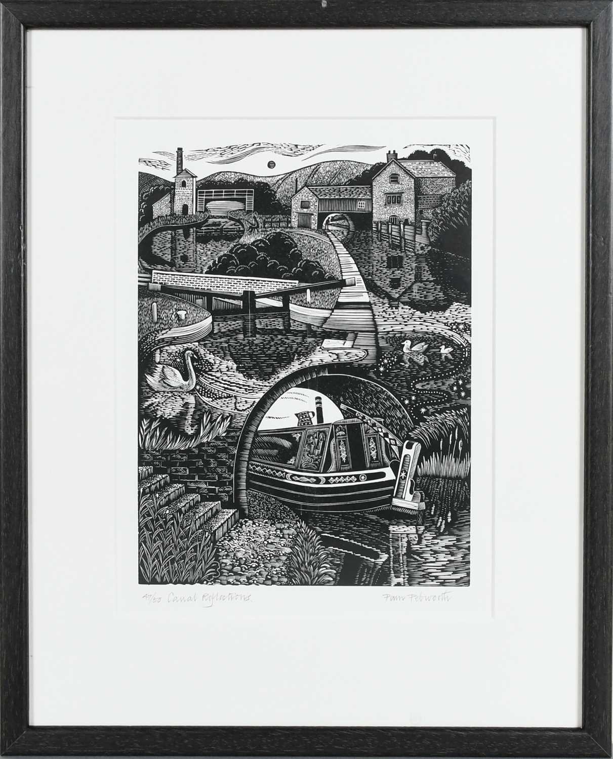Φ Pam Pebworth (1931-2019) Kennet & Avon, Bath; Canal Reflections; Home of the Tivvy Bumper Three, - Image 9 of 11