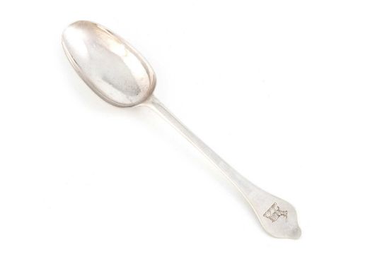 A Queen Anne West Country silver Dognose spoon, maker's mark worn, Exeter 1708, the oval bowl with a