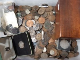 Quantity of English bronze coinage, 19th century and later together with a small amount of ancient