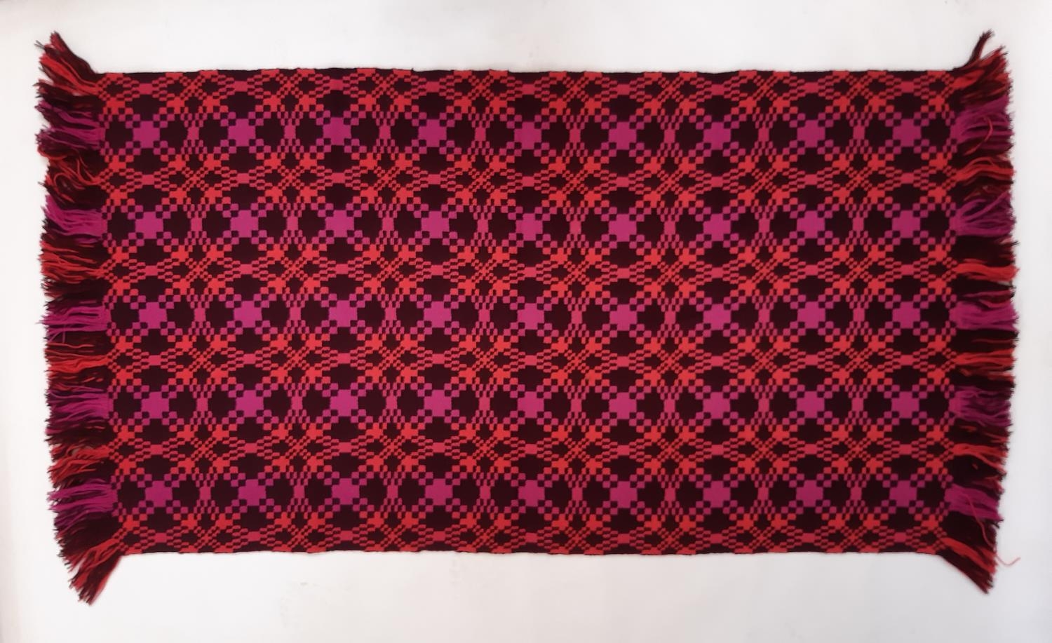 Rug/ travel blanket woven in the traditional Welsh style with ...