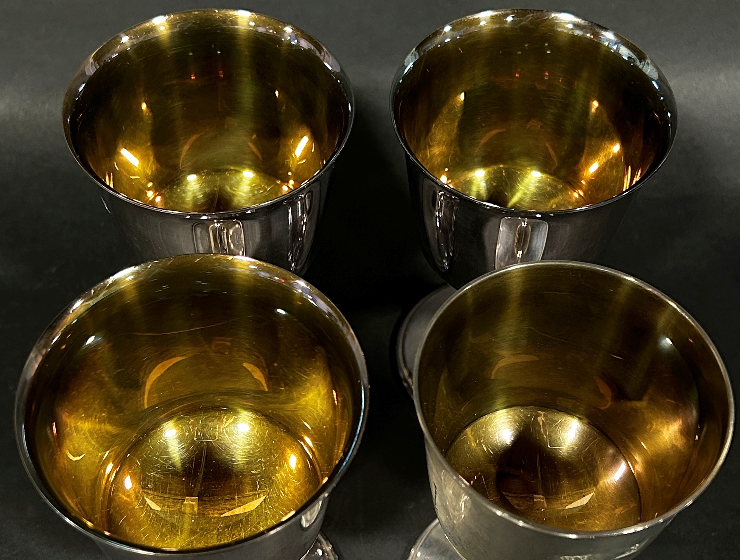 Four silver gilt wine goblets, Birmingham, late 20th century, makers Barker Ellis Silver Company, 12 - Image 3 of 4