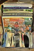 Box of 40+ LPs including David Bowie, Rod Stewart, Cat Stevens, Art Garfunkel, Crosby Stills & Nash,