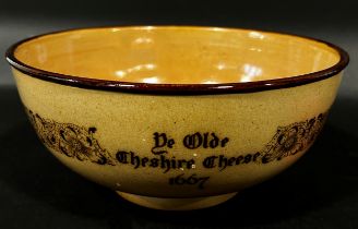 Doulton stoneware cheese bowl, Ye Olde Cheshire Cheese, 1667'