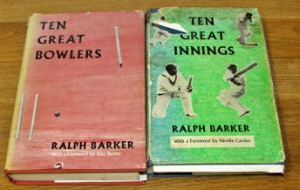 Cricket and other sporting books and memorabilia to include Ten Great Innings & Ten Great Bowlers by