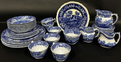 Collection of blue and white Spode Italian pattern tableware, six dinner and six side plates, six