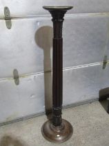 19th century mahogany torchere with fluted column and acanthus leaf detail