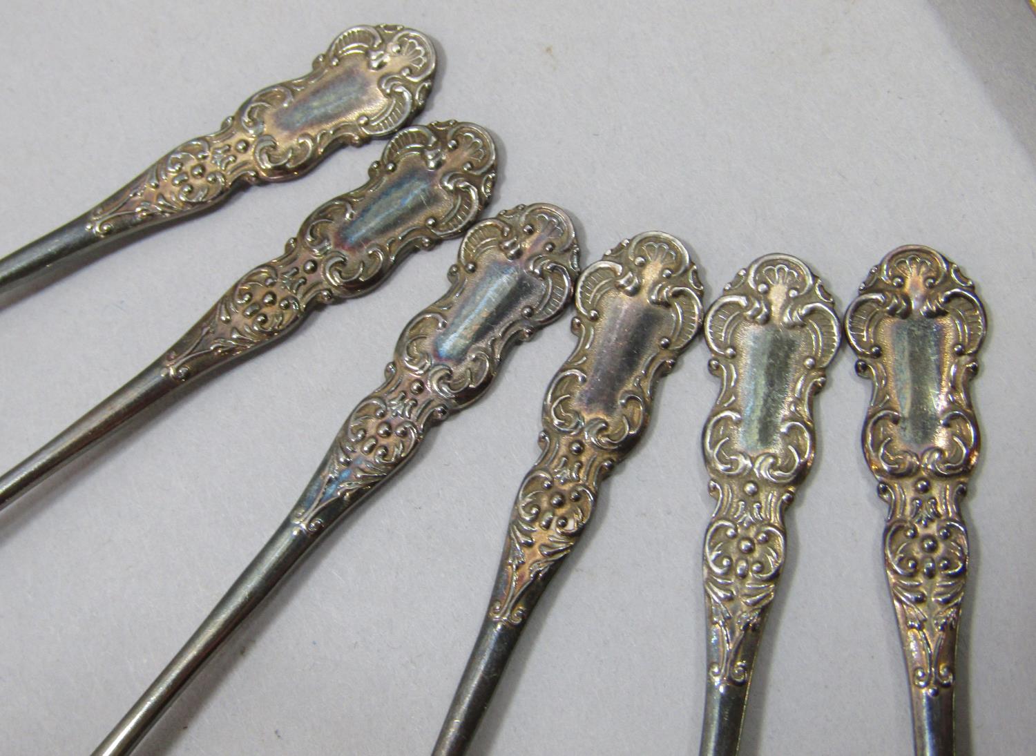 Set of six silver coffee spoons, maker Turner & Simpson Ltd, Birmingham 1957, together with - Image 3 of 4
