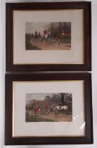 After George Wright (1851–1916) - Two framed hunting prints in colours to include: 'Home' and 'The