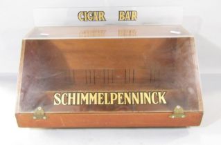 A Schimmelpenninck Cigar Display Bar Top Display Case, of wood construction and simple Perspex