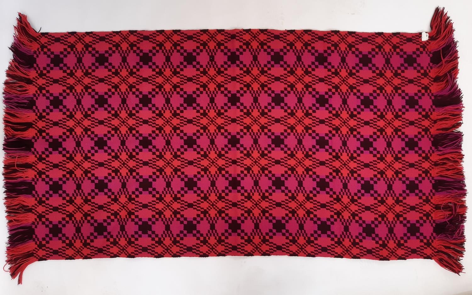 Rug/ travel blanket woven in the traditional Welsh style with ...