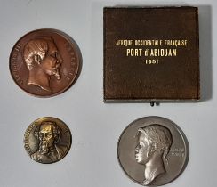 1835 French Napoleon III bronze medallion by Albert Barre and a Charles Dickens (1812-1870) memorial