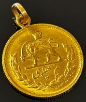 Iran: Kingdom of Mohammad Reza, a 1/2 Pahlavi gold coin.