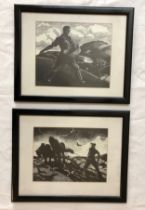 After Claire Leighton (1898-1989) - Two monochrome prints: 'The Farmers Year - April: Sowing'