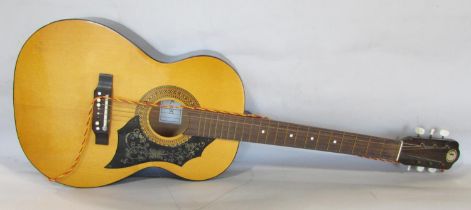 A Kay six string Spanish Acoustic Guitar and a violin with a walnut finger board made by