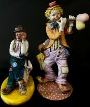 Collection of figurines to include Coalport, The Woeful tramp, Anne of Cleves, further clowns, child