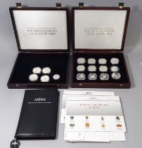 Silver proof coin collection commemorating H M Queen Elizabeth the Queen Mother, 28 coins, average