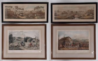 Henry Alken and Thomas Sutherland - four framed hunting themed prints, to include: 'Going Out of