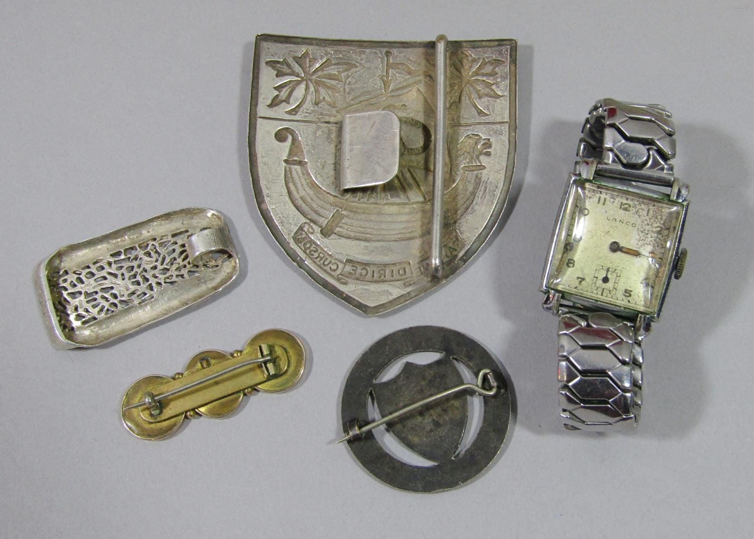 Collection of costume jewellery to include a University College Hospital white metal nurses buckle - Image 3 of 3