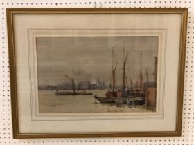 Margaret Bernard (19th-20th century) - Harbour Scene, watercolour, artist's name inscribed to