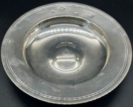 A silver Armada dish, London 1965, maker William Comyns & Son Ltd, 14.5 cm diameter, 6 ozs