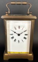 Simple brass carriage clock with original carrying case