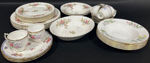 Royal Albert 'Moss Rose', Grafton & other decorative floral teawares comprising cups and saucers,