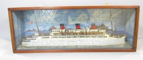 A model of the cruise ship "Monarch Of Bermuda" launched 1931 - out of service 1966, displayed in