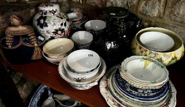 Mason's ironstone ginger jar and cover, miscellaneous plates, sugar basins, Victorian tea and coffee