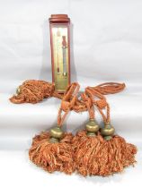 Small Admiral Fitzroy barometer and a pair of large curtain tie backs with tassels