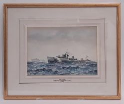 Eric Tufnell (1888-1978) - 'H.M.S. Keppel, Shakespeare Class Destroyer 1919-1945' watercolour and