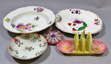 Miscellaneous collection of ceramics to include a Carltonware peony toast rack, 2 continental floral