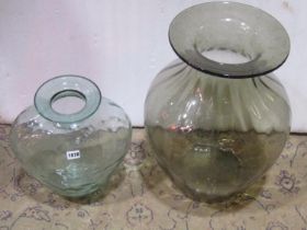 Two large glass vases the largest 52cm high