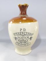A glazed stoneware Ewer for P D Perfection Scotch Whisky by Peter Dawson Ltd Distillers Dufftown &