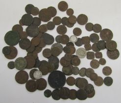 An interesting collection of 18th and 19th century English and continental bronze coinage and
