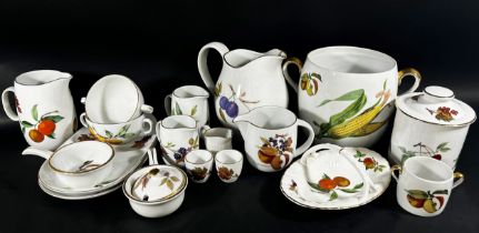A large group of Worcester 'Evesham' pattern tea and dinner wares comprising plates of various