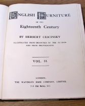 Furniture history - The Dictionary of English Furniture (3 volumes) by Ralph Edwards (1953),