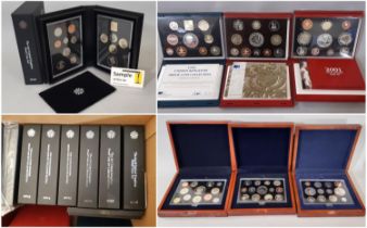 Proof Sets - Royal Mint Issue, 1999, 2000, 2001, 2003, (2005, 2006, 2007, being executive proof