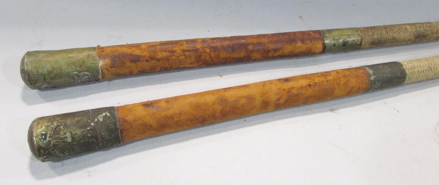 Two Leicestershire Prince Albert’s Own Yeo South Africa 1900 -02 riding crops, both as found and a - Image 2 of 4