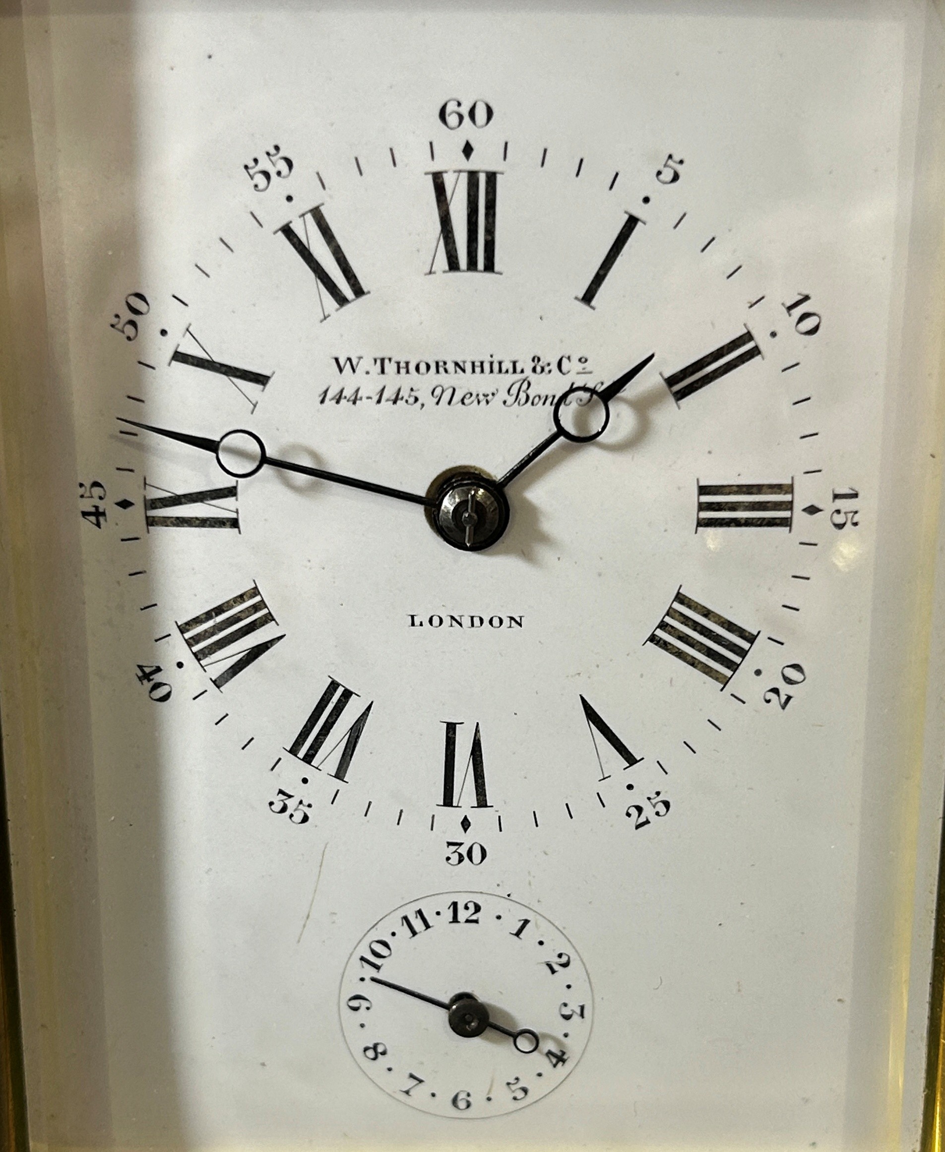 A 19th century English carriage clock by William Thornhill & Co, New bond St, London, with eight day - Image 5 of 5