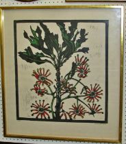 Bruce Goold (Australian, b.1948), ‘Australian Wattle’ limited lino cut, numbered 5/50 lower left,