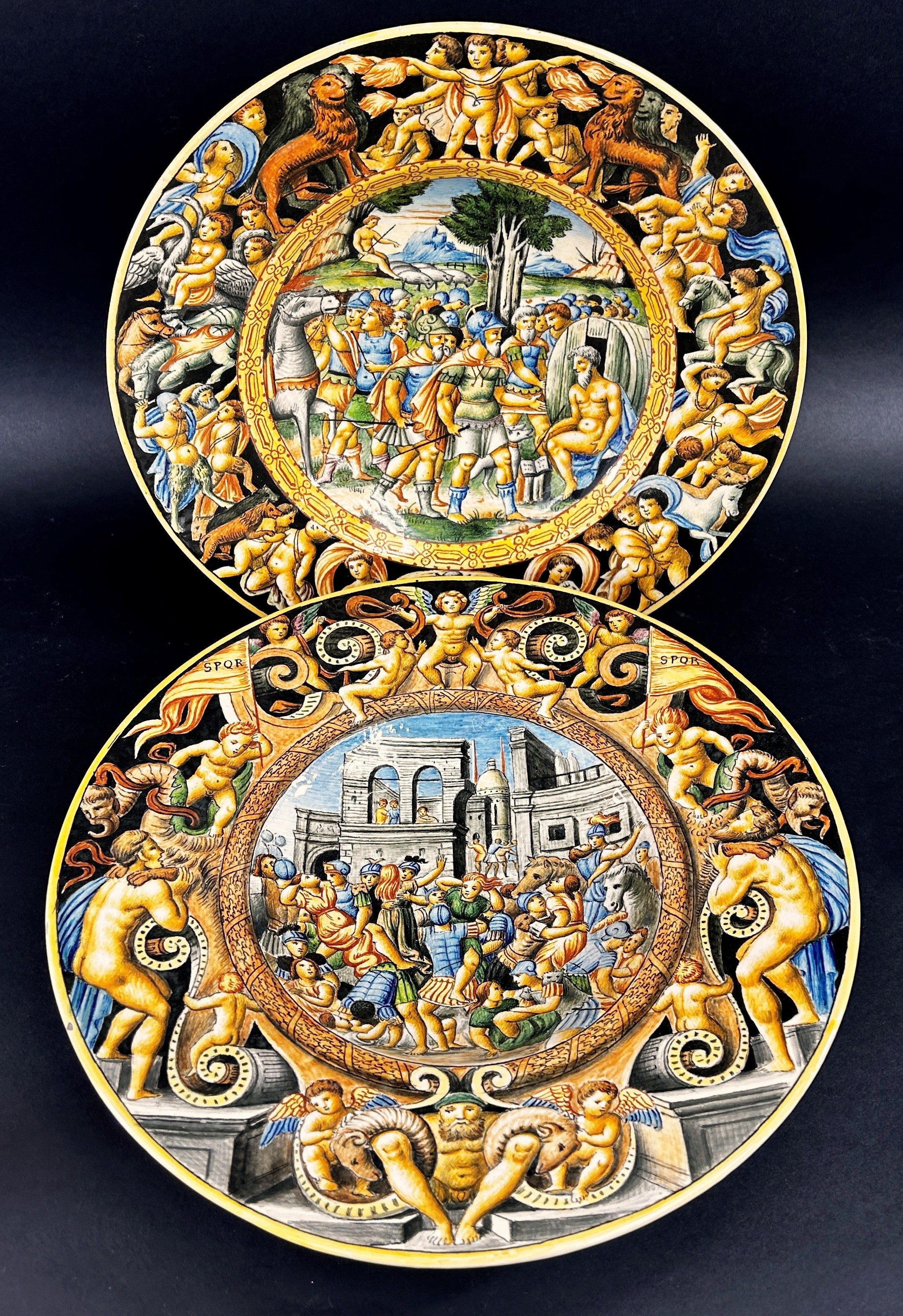 A mixed lot of ceramics to include a pair of contemporary faience plates, a pair of Zitzendorf - Image 3 of 4