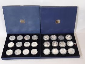24 proof silver Britannia 1oz coins £5 and £2 denominations