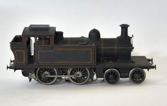 An unusual scale model passenger side tank, electric 4-4-0 locomotive, in approx 0.25 inch scale