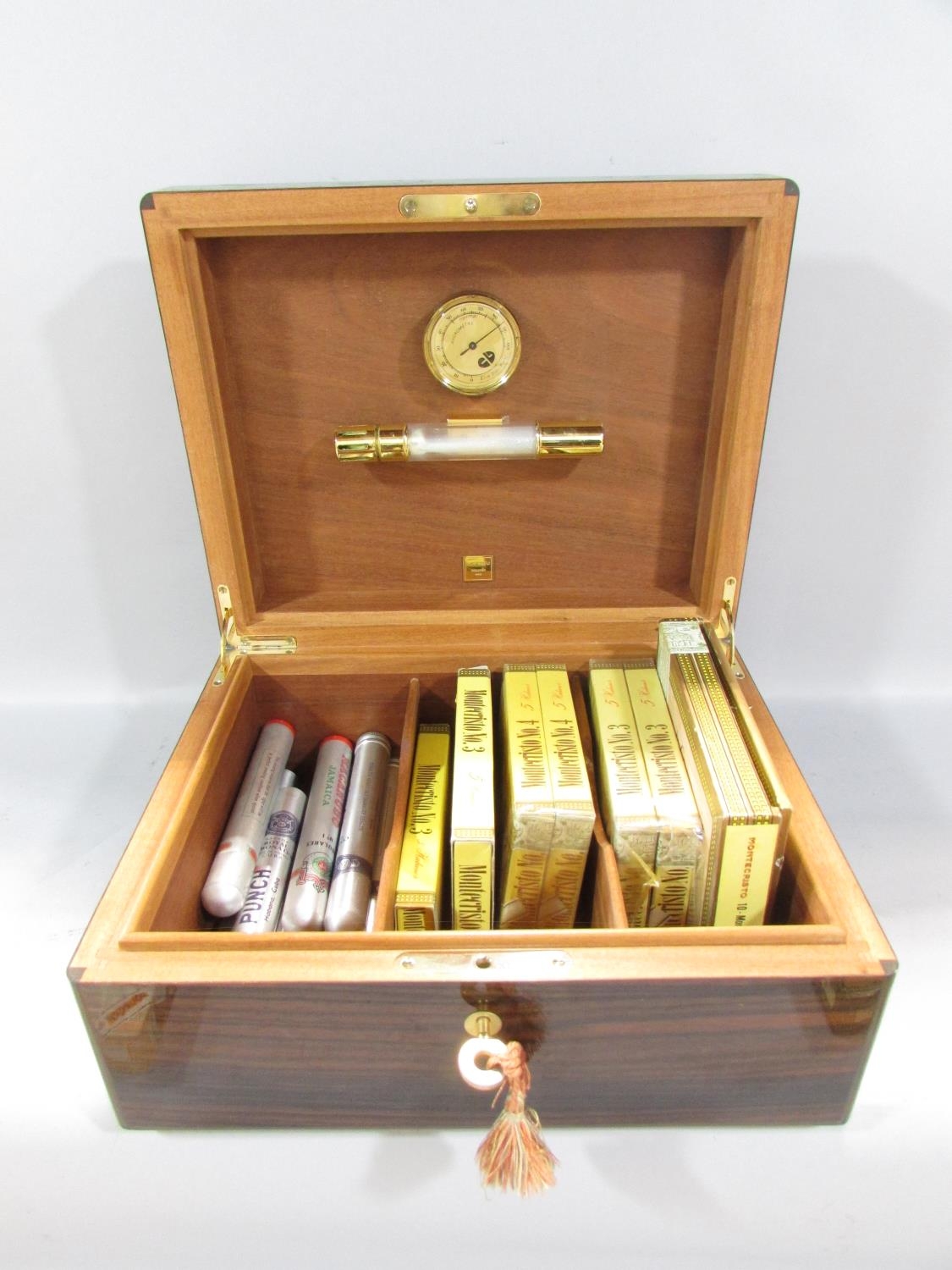 A good quality 20th century French coromandel veneered cigar humidor, Elie Bleu, Paris together with - Image 3 of 10