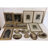 Two sets of engravings with five Victorian photographs, to include: A set of three 19th century