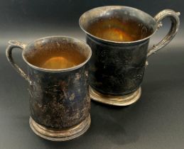 A Victorian birthday gift of a small silver tankard engraved with a North American native on