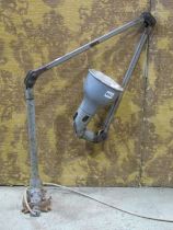 Mek-Elek of London vintage industrial workshop light with adjustable framework